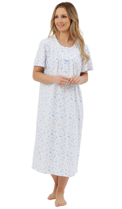 Marlon 100% Cotton Jersey Harvest Floral Short Sleeve Nightdress